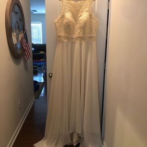 Straps Appliqués Chiffon Beach Wedding Dress